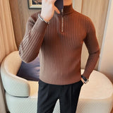 Zipper High Neck Sweater
