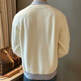 Attached Collar Long Sleeved Polo Shirt