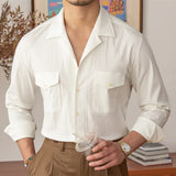 Thin Cuban Neck Long Sleeved Shirt