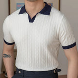 Contrasting Jacquard Polo Shirt