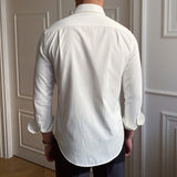 Slim Cuba Collar White Shirt