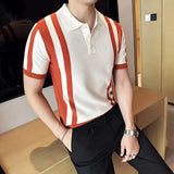 Striped Slim Fit Knitted polo shirts