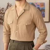 Thin Cuban Neck Long Sleeved Shirt