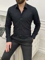 Black slim fit shirt
