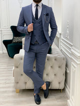 Blue Slim Fit Suit