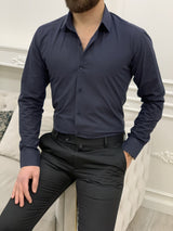 Navy Blue slim fit shirt