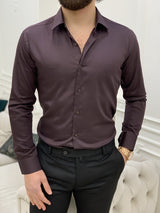 Burgundy slim fit shirt