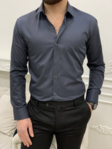 Anthracite slim fit shirt