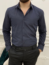 Navy Blue slim fit shirt