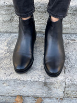 Black Leather Chelsea Boots