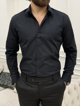 Black slim fit shirt