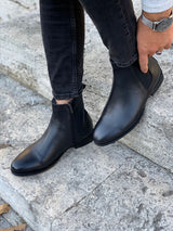 Black Leather Chelsea Boots