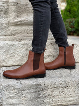 Brown Leather Chelsea Boots