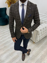 Bitter Brown Men's Slim Fit Single Jacket
