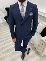 Indigo Italian Style Slim Fit Double Breasted Suit