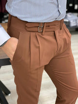 Brick Buckled Canvas Trousers