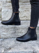 Black Leather Chelsea Boots