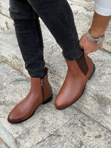 Brown Leather Chelsea Boots