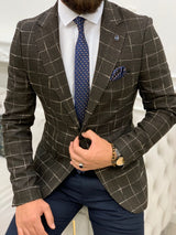 Bitter Brown Men's Slim Fit Single Jacket