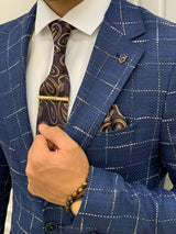 Blue Men's Slim Fit Single Jacket