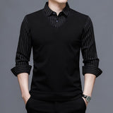 Slim Fit Black Striped Shirt