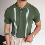 Polo Shirt Patchwork Print Knitted
