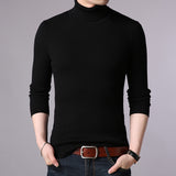 Slim Fit Plain Turtleneck Sweaters