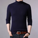 Slim Fit Plain Turtleneck Sweaters