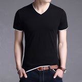 V Neck Solid Colour T-Shirt