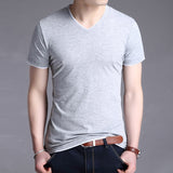 V Neck Solid Colour T-Shirt