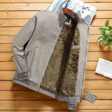 Stand Collar Fleece Lined Coat