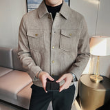 Slim Fit Woollen Plaid Bomber