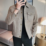 Slim Fit Woollen Plaid Bomber