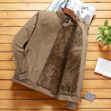 Stand Collar Fleece Lined Coat