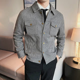 Slim Fit Woollen Plaid Bomber