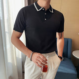 Knitted Slim Fit Polo Shirts