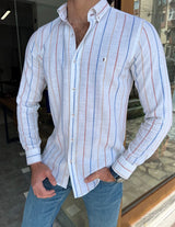 Striped Special Design Cotton Shirt
