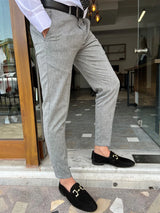 Striped Side Pocket Slim Fit Trousers