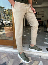 Striped Side Pocket Slim Fit Trousers