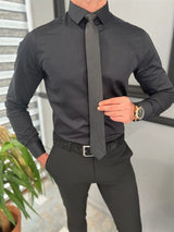 British Collar Slim Fit Collar Cotton Shirt