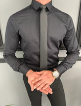 British Collar Slim Fit Collar Cotton Shirt