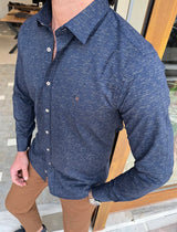 Self Patterned Slim Fit Shirt