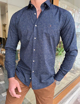Self Patterned Slim Fit Shirt
