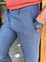 Piticar Slim Fit Fabric Trousers With Side Pockets
