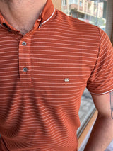 Polo collar Self Patterned T-shirt