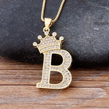 A-Z Crown Alphabet Necklace