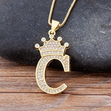 A-Z Crown Alphabet Necklace