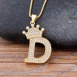 A-Z Crown Alphabet Necklace