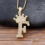 A-Z Crown Alphabet Necklace