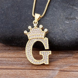 A-Z Crown Alphabet Necklace